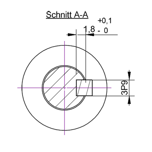Schnitt A-A 100.168.0066 Profilwelle