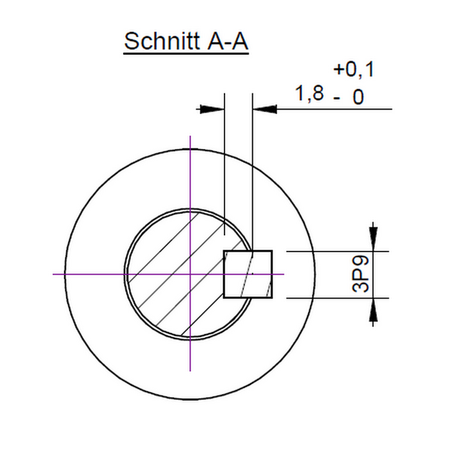 Schnitt A-A 100.168.0065 Profilwelle